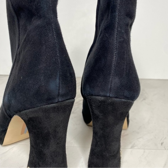 Sam Edelman Jaye Heeled Black Suede Bootie 10M - Picture 12 of 16